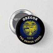 OREGON BEAVER STATE FLAG RONDE BUTTON 5,7 CM (Voorkant /achterkant)