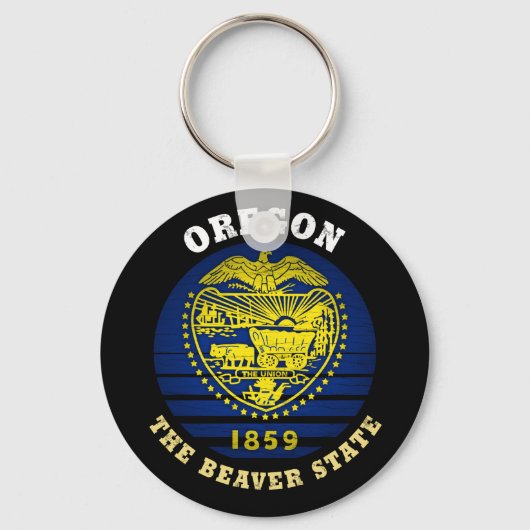 OREGON BEAVER STATE FLAG SLEUTELHANGER (Voorkant)