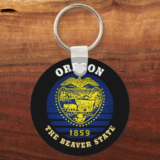 OREGON BEAVER STATE FLAG SLEUTELHANGER (Voorkant)