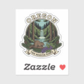 Oregon Beaver State Forest & Waterval Embleem Sticker (Vel)