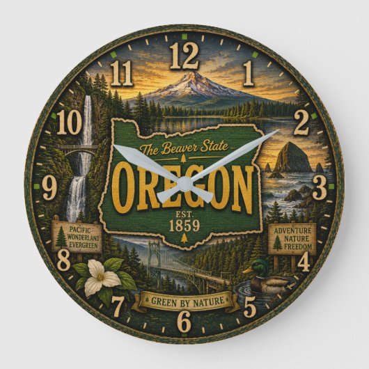 Oregon Beaver State Mountain Coastal Grote Klok (Voorkant)