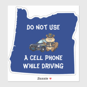Oregon Beaver Trooper gebruikt geen cel tijdens he Sticker