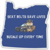 Oregon Beaver Trooper veiligheidsgordels redden le Sticker (Voorkant)