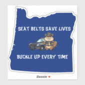 Oregon Beaver Trooper veiligheidsgordels redden le Sticker (Vel)