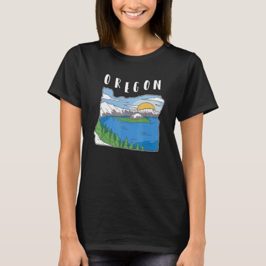 Oregon berg natuur landschap t-shirt (Voorkant)