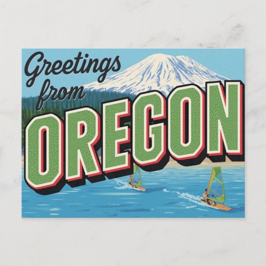 Oregon Berg Windsurfen Groeten Briefkaart (Voorkant)
