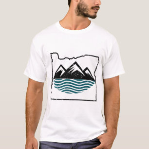 Oregon bergen en golven t-shirt