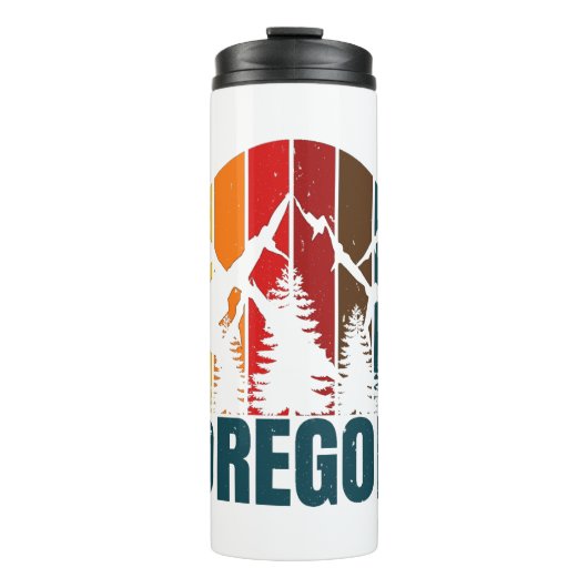 Oregon Bergen Retro Vintage Thermosbeker (Voorkant)