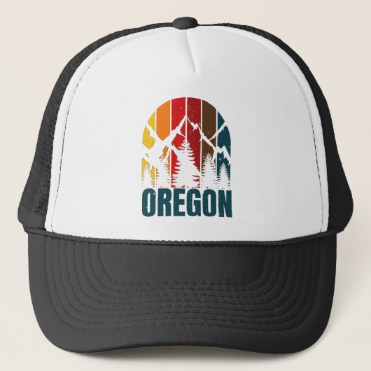 Oregon Bergen Retro Vintage Trucker Pet (Voorkant)