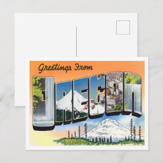 Oregon  Big Letters Briefkaart (Voorkant / Achterkant)