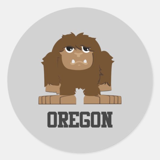 Oregon Bigfoot Ronde Sticker (Voorkant)