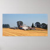 Oregon Boerderij en Geoogste Wheat Field Poster (Voorkant)