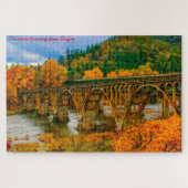 Oregon Bridge.Kerstgroeten Legpuzzel (Horizontaal)