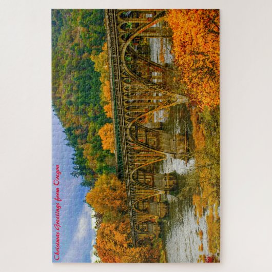 Oregon Bridge.Kerstgroeten Legpuzzel (Verticaal)