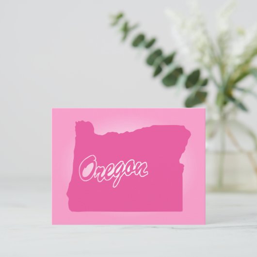 Oregon-Briefkaart met roze status Briefkaart (Staand voorkant)
