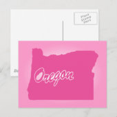 Oregon-Briefkaart met roze status Briefkaart (Voorkant / Achterkant)