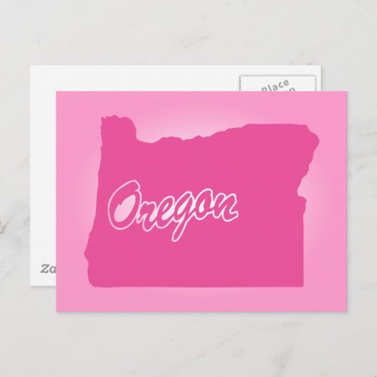 Oregon-Briefkaart met roze status Briefkaart (Voorkant / Achterkant)