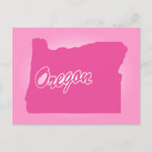 Oregon-Briefkaart met roze status Briefkaart (Voorkant)