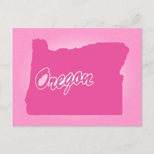 Oregon-Briefkaart met roze status Briefkaart (Voorkant)