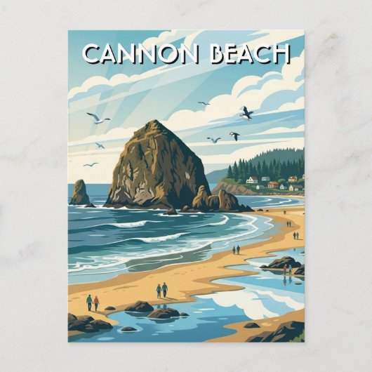 Oregon Cannon Beach Travel Briefkaart (Voorkant)