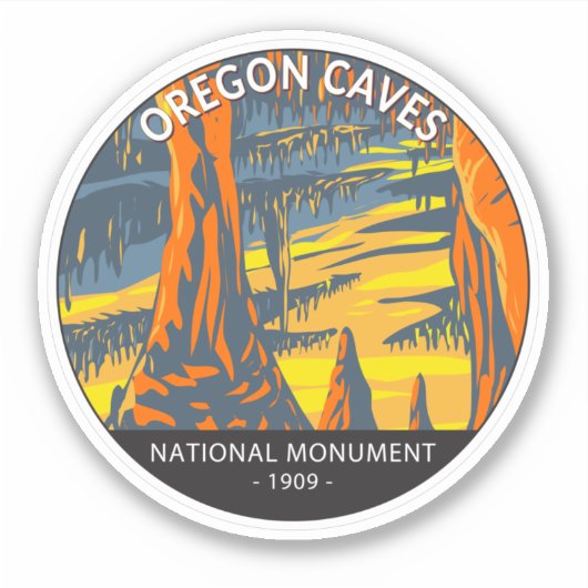 Oregon Caves National Monument Oregon Circle Sticker (Voorkant)