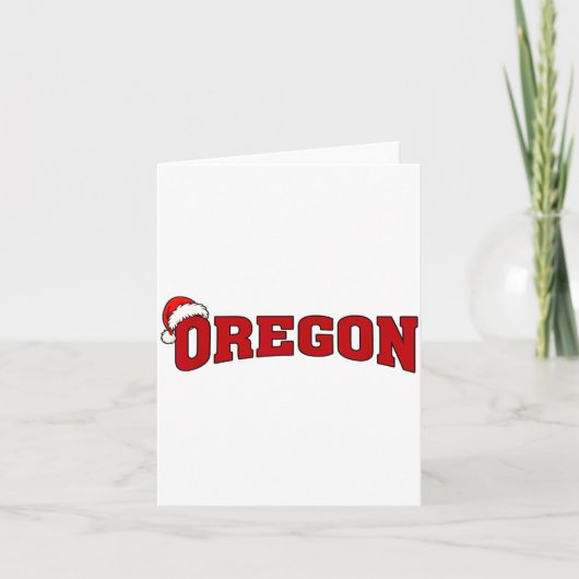 Oregon Christmas Santa Hat Retro Throwback Souveni Kaart (Voorkant)