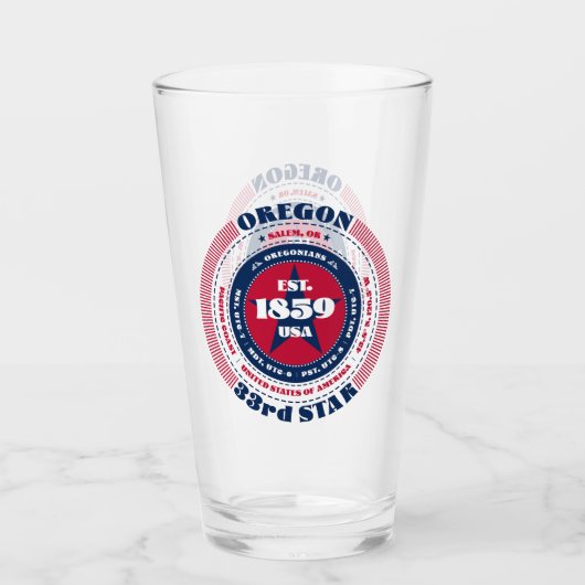 Oregon Circular Typography Design Glas (Voorkant)