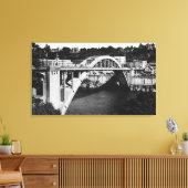Oregon City, OF Highway Bridge over Willamette Canvas Afdruk (Insitu (Woonkamer))