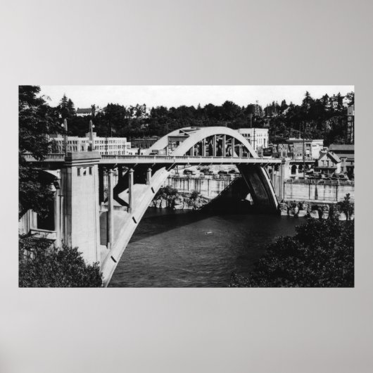 Oregon City, OF Highway Bridge over Willamette Poster (Voorkant)