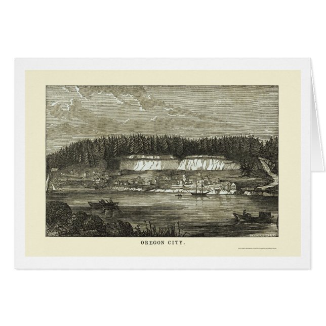 Oregon City, OF Panoramische Kaart - 1850 (Voorkant Horizontaal)