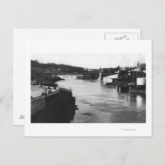 Oregon City, OF Willamette Herfsten en papierheuve Briefkaart (Voorkant / Achterkant)