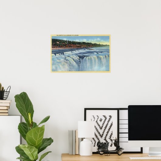 Oregon City, ORWillamette Herfsten ViewCity, OF Poster (Thuiskantoor)