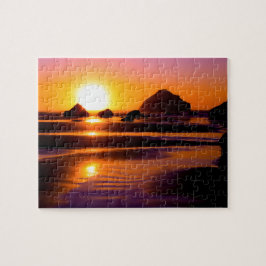 Oregon Coast Beach Sunset Puzzle Legpuzzel