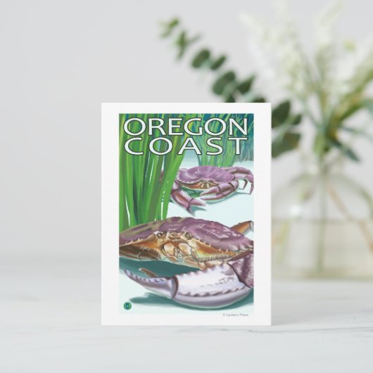 Oregon Coast Crab Briefkaart (Staand voorkant)