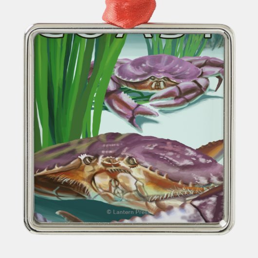 Oregon Coast Crab Metalen Ornament (Voorkant)