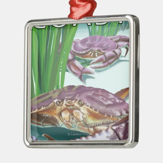 Oregon Coast Crab Metalen Ornament (Links)