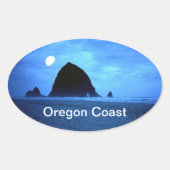 Oregon Coast Ovale Sticker (Voorkant)