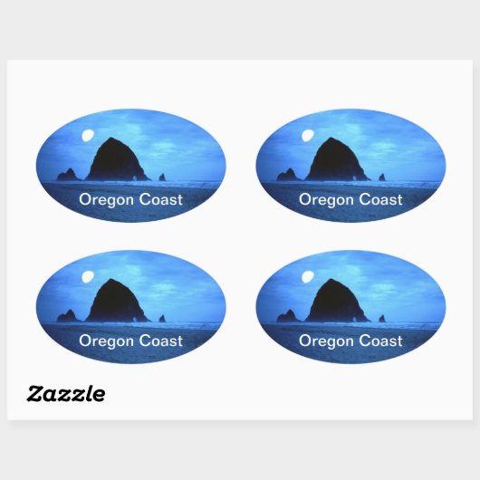 Oregon Coast Ovale Sticker (Vel)
