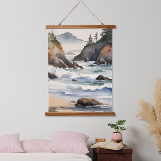 Oregon Coast Pacific Northwest Ocean Beach Hangend Wandkleed (Slaapkamer)