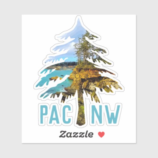 Oregon Coast PACNW Tree Cutout Sticker (Vel)