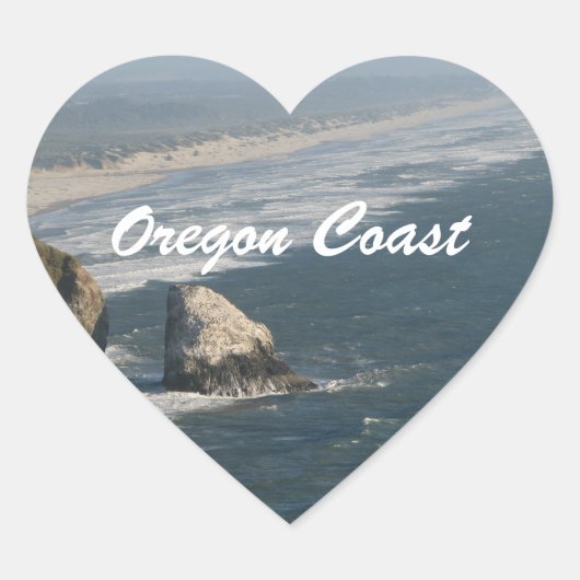 Oregon Coast Rocks Hart Sticker (Voorkant)