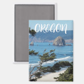 Oregon Coast Schilderachtig Zeegezicht Magneet (Voorkant / Achterkant)
