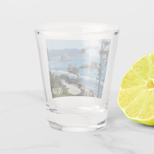 Oregon Coast Schilderachtig Zeegezicht Shot Glas (Achterkant)