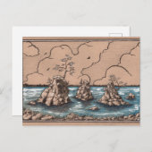 Oregon Coast Seastacks tonend papier landschapskun Briefkaart (Voorkant / Achterkant)