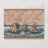 Oregon Coast Seastacks tonend papier landschapskun Briefkaart (Voorkant)