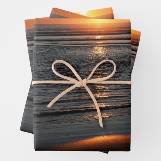 Oregon Coast Sunset Wrapping Paper (In situ)