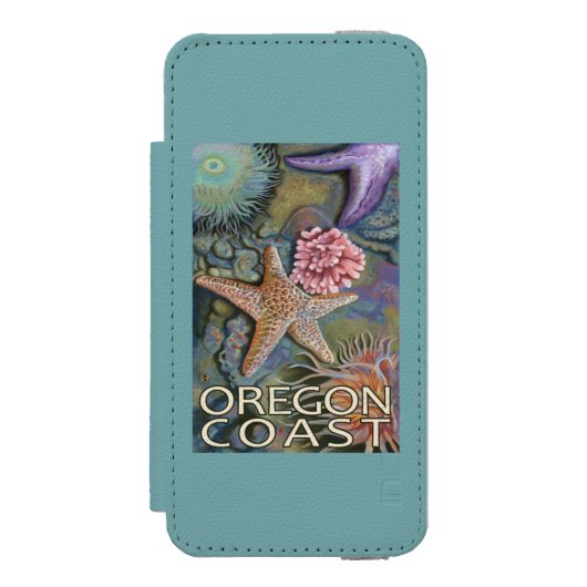 Oregon Coast Tidepool Incipio iPhone Portemonnee Hoesje (Voorkant Agenda)