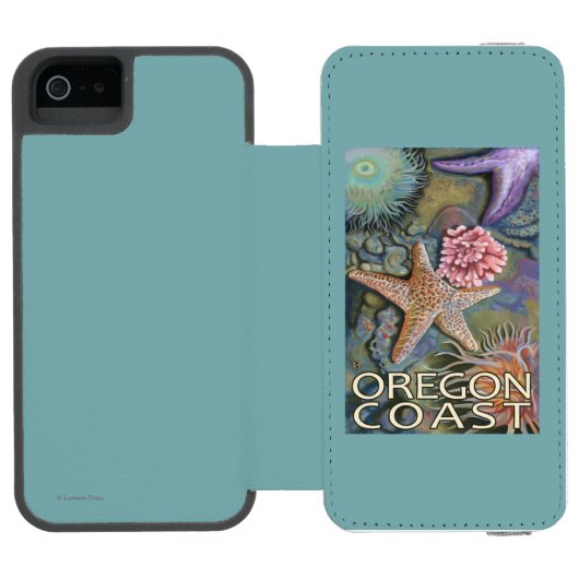 Oregon Coast Tidepool Incipio iPhone Portemonnee Hoesje (Agenda Open)