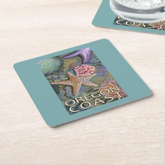 Oregon Coast Tidepool Kartonnen Onderzetters (Schuin)