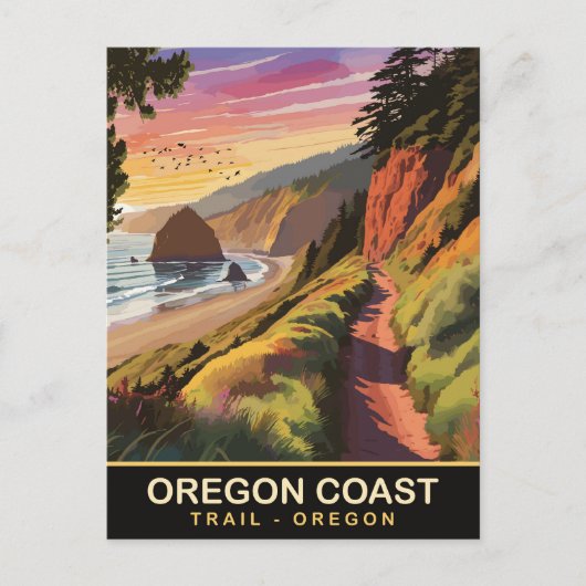 Oregon Coast Trail, Oregon, Reizen Briefkaart (Voorkant)